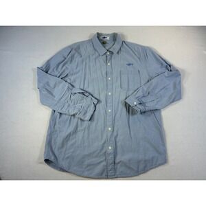 Menemsha Blues Martha's‎ Vineyard Mens Large Blue Cotton Button Down Fish Shirt